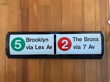 NYC VINTAGE SUBWAY ROLL SIGN NYCTA 5 2 TRAIN BROOKLYN LEXINGTON 7TH AVENUE BRONX picture