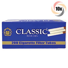 10x Boxes Classic Blue Light 100MM 100's ( 2,000 Tubes ) Cigarette Tobacco RYO picture