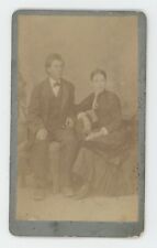 Antique CDV c1870s Lovely Young Couple in Fancy Clothes Parkhill, Ontario Canada picture