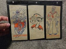 3 VINTAGE 1950's POPEYE SAILOR MAN COMIC STRIP TRANSFER IRON ON NEW OLD STOCK picture