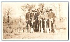 Men Workers Postcard RPPC Photo Construction Shovels c1910's Antique Unposted picture