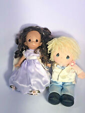 vtg Precious Moments set of 2 dolls one musical and one with feather wings picture