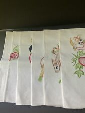Vintage Spanish Embroidered Dish Towels Days of the Week Collectible Kitchen (6) picture