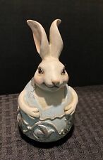 Easter Decoration Bunny in Egg boddy White Rabbit Resin 5.5