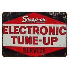 SNAP ON ELECTRONIC TUNE UP SERVICE TIN DISTRESSED SIGN 8