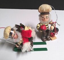 Kurt Adler Hershey’s Elves Elf Skiing Christmas Holiday Ornaments (Qty 2) 1995 picture