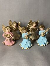 Lot Of 5 Vintage Plastic Angel Choir Ornaments Marked Germany Mid Century 2” picture