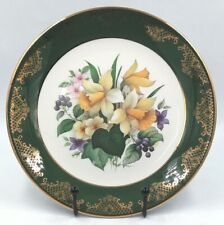 Weatherby Royal Falcon Gift Ware Floral Center Green & Gold 8-3/4