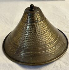 Antique Vintage 7” Hammered Brass Bell Shape Lamp Shade picture
