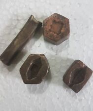 Vtg Punch DIE Mold seal made of brass Jewelry creation tool fine design 4pcs lot picture