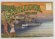 Vintage Linen Santa Catalina Folio Picture Mailer 1940's Unused  picture