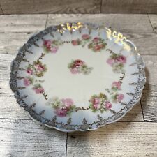 ELBOGEN Austria Floral 7.5” Salad Dessert Plate Vintage Pink Roses Gold Design picture