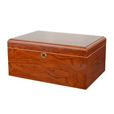Cherry Finish 75-100 Cigar Count Locking Humidor Humidifier + Hygrometer picture