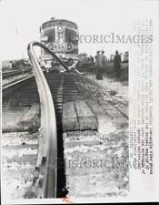 1958 Press Photo Santa Fe train in collision with crashed plane, Santa Ana, CA picture