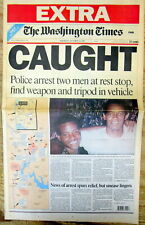 BEST 2002 hdln newspaper John Allen Muhammad WASHINGTON DC BELTWAY SNIPER CAUGHT picture