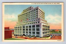 St Paul MN-Minnesota, US Post Office And Custom House, Vintage c1946 Postcard picture