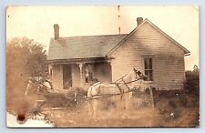 RPPC White Horse & Buggy Unknown Location Real Photo picture