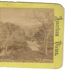 Unknown River/Stream, NO LABEL, c1890's American Views Stereoview Card picture