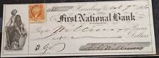 1866 Oct 9 - HARRISBURG PA  First National Bank receipt  with canceled stamp picture