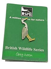 Brand New RSPB Badge Enamelled Pin Nature Grey Heron British Wildlife Series picture