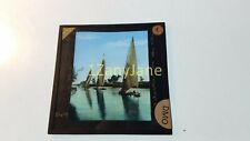 Glass Magic Lantern Slide DMO FELUCCA BOATS ON THE NILE BLUE WATERS picture