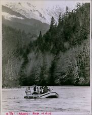 LG865 '80 Orig Photo SKAGIT RIVER VALLEY & FLATS Rafting Eagle Watching Outdoors picture