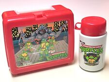 TEENAGE MUTANT NINJA TURTLES TMNT Lunchbox with Thermos 1990 picture