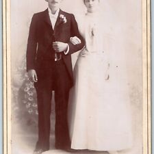 c1880s Perth Amboy, NJ Married Couple Husband Wife Cabinet Card Photo P Nybo B10 picture