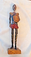 Rare Ouro Artesania Hand Carved Wood Don Quixate 16in Tall made in Spain picture