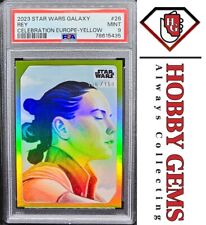 REY PSA 9 2023 Topps Star Wars Celebration Europe Yellow Foil #26 138/150 picture
