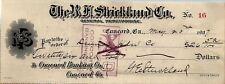 1907 R.F. STRICKLAND CO CONCORD BANKING CO CONCORD GA CHECK DUNLAP HARDWARE16-13 picture