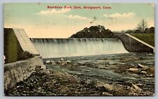 Beardsley Park Dam Bridgeport Connecticut — Antique Postcard c. 1911 picture