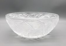 Vintage France Lalique Cut Crystal Bowl Clear Frosted Pinsons Birds 9