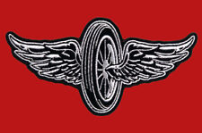 FLYING WHEEL EMROIDERED 11 INCH (XXL) MC BIKER PATCH picture