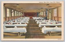 Postcard Mess Hall Interior, Camp Ellis Illinois, c1940s picture