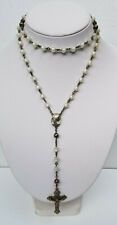 Vintage HAYWARD Sterling Silver and Moonglow Lucite Beads Rosary picture