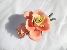 Lovely Napoleon Porcelain Coral Orange & Yellow Rose & Bud Figurine picture