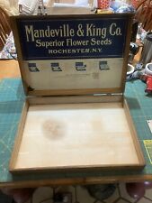 Vintage Mandeville & King Superior Flower Seeds Country Store Wood Display Box picture