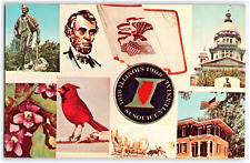 1818 - 1968 SESQUICENTENNIAL ILLINOIS STATE FACTS & ATTRACTIONS POSTCARD picture