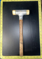 Vintage Two Sided Plastic Face Dead Blow Hammer Mallet w/ Wood Handle picture