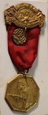 Vintage 1912 Firemen's Association Medal - Greene County, Hunter, NY picture
