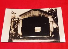 Rare c1907 RPPC Old Covered Bridge , EUGENE, INDIANA unused POST CARD picture