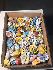 CCC Lot of 50+ Porcelain Flowers Blue Red white Yellow Pink Capodimonte Roses picture