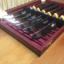 F. A. Kirk Cutlers Ltd Set of 6 Steak Knives in Case Hand Forged Sheffield Engl. picture