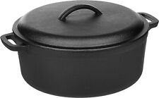 Pre-Seasoned Cast Iron Round Dutch Oven Pot with Lid and Dual Handles 7-Qt Black picture