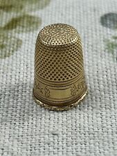 ANTIQUE early C19th French 18ct gold thimble floral engraved 5.7g picture