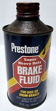 Vintage PRESTONE DOT 3 Super Heavy Duty Hi-Temp Brake Fluid Metal Can 12oz~EMPTY picture