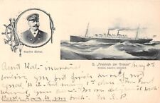 SS FRIEDRICH DER GROSSE & CAPTAIN EICHEL, NORD-DEUTSCHER LLOYD SHIP ~ used 1902 picture