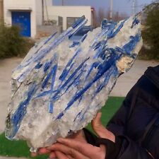 10.62LB Rare Natural beautiful Blue KYANITE with Quartz Crystal Specimen Rough picture