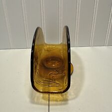 Vintage Tiara Amber Glass Napkin Holder Indiana Glass Sandwich Pattern picture